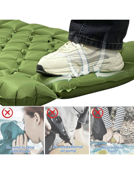 Colchón Inflable ONTYZZ Ultraligero con Bomba y Almohada Verde
