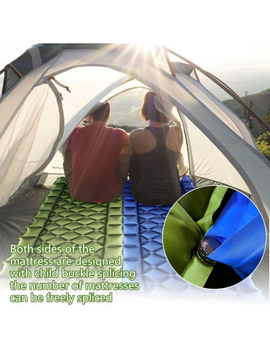 Colchón Inflable ONTYZZ Ultraligero con Bomba y Almohada Verde