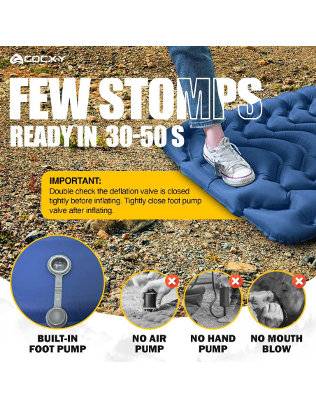 Colchoneta Autoinflable COCXY SB 197x68 cm con Almohada