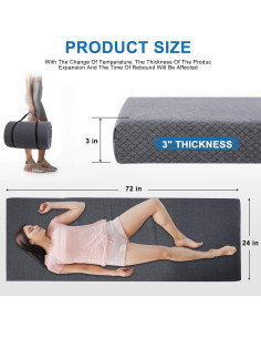 Colchón de Espuma de Memoria FOUXTEL 182.88x60.96x7.62cm Gris 2