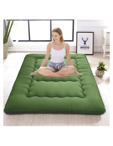 Colchón Futón Japonés DELADOLA Individual Verde 203x91cm