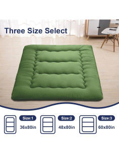 Colchón Futón Japonés DELADOLA Individual Verde 203x91cm 2