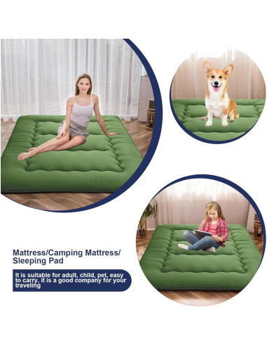 Colchón Futón Japonés DELADOLA Individual Verde 203x91cm