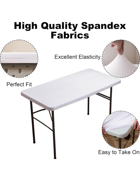 Mantel Ajustado Rectangular Viiamacki 76x152 cm Blanco Spandex