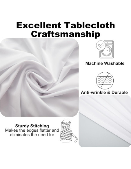 Mantel Ajustado Rectangular Viiamacki 76x152 cm Blanco Spandex