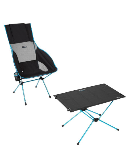 Silla y Mesa Helinox Savanna Plegable para Camping - Negra