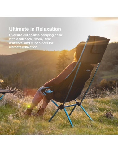 Silla y Mesa Helinox Savanna Plegable para Camping - Negra