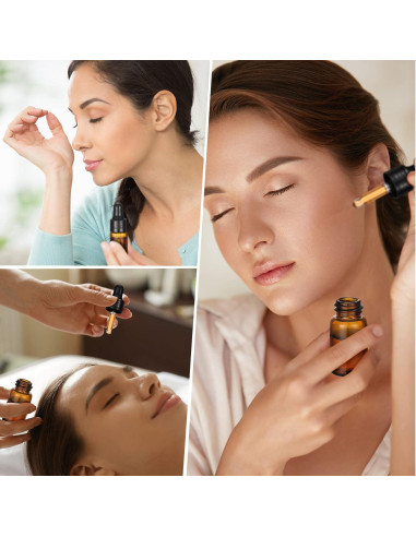 Nuogo 100 Botellas de Vidrio Ámbar 3 ml con Cuentagotas