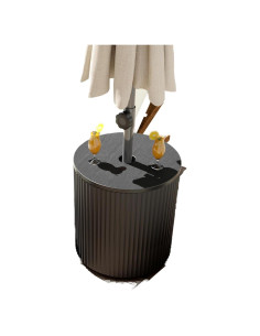 Mesa Lateral FONTOI para Paraguas Exterior Negra 37.6 cm