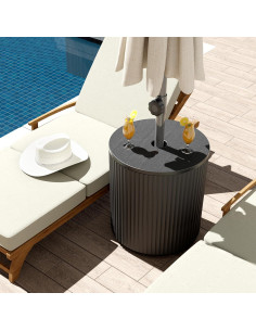 Mesa Lateral FONTOI para Paraguas Exterior Negra 37.6 cm 2