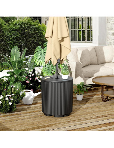 Mesa Lateral FONTOI para Paraguas Exterior Negra 37.6 cm