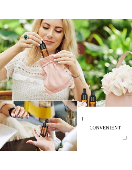 Nuogo 100 Botellas de Vidrio Ámbar 3 ml con Cuentagotas