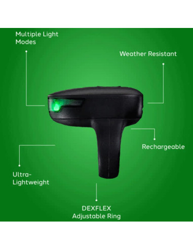 Linterna LED DEX FINGERLIGHT recargable IPX7 3 modos luz