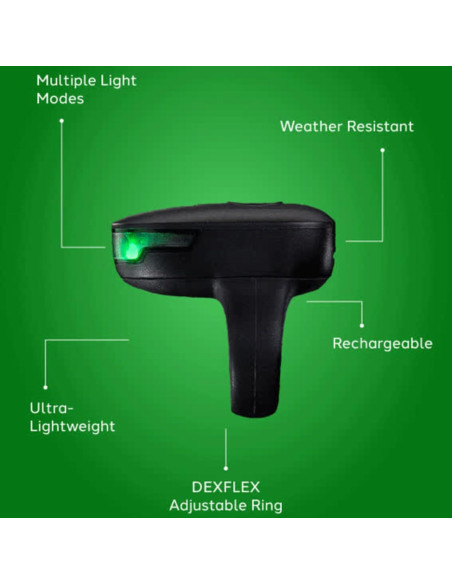Linterna LED DEX FINGERLIGHT recargable IPX7 3 modos luz