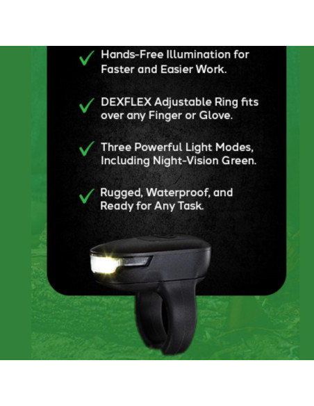 Linterna LED DEX FINGERLIGHT recargable IPX7 3 modos luz