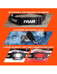 Linterna Frontal FRAM FAC40008 LED Impermeable 7 Modos 2