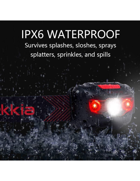 Linterna Frontal LED Vekkia Ultra Brillante IPX6 5 Modos