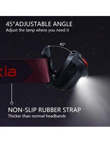 Linterna Frontal LED Vekkia Ultra Brillante IPX6 5 Modos