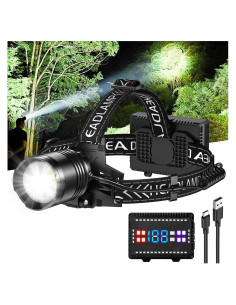 Linterna Frontal Recargable Cinlinso P70-10, 3000 Lúmenes LED IPX6