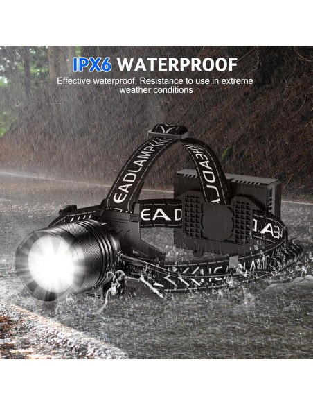 Linterna Frontal Recargable Cinlinso P70-10, 3000 Lúmenes LED IPX6