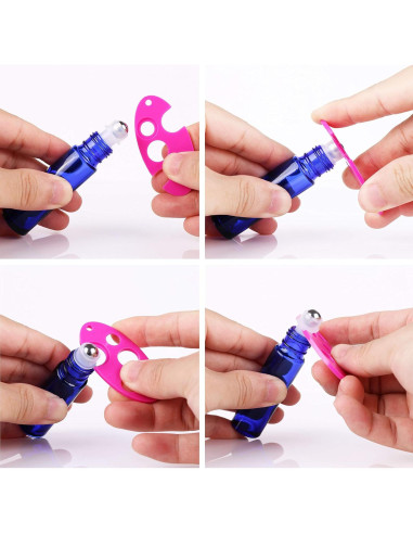 12 Botellas Roller de Vidrio Azul Cobalto 10ml inice