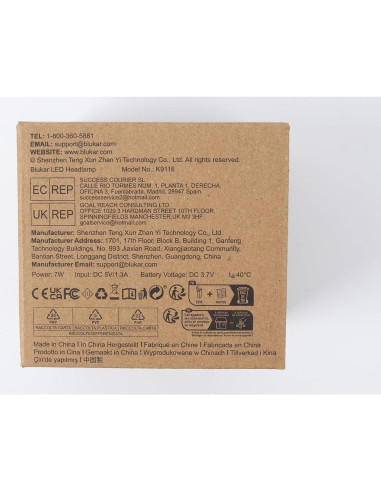 Linterna Frontal LED Blukar K9116 Recargable IPX6 8000L