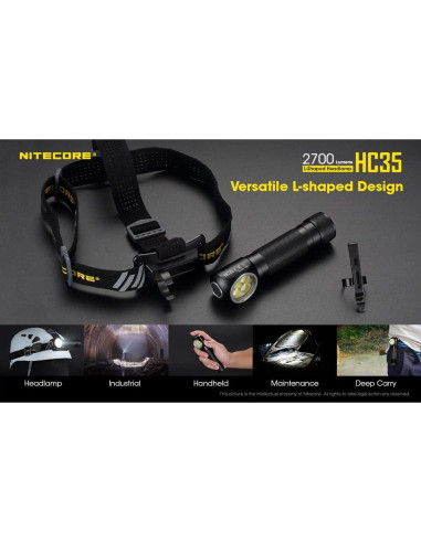 Linterna Frontal Nitecore HC35 2700 Lúmenes Recargable USB