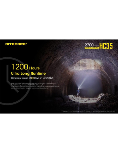 Linterna Frontal Nitecore HC35 2700 Lúmenes Recargable USB