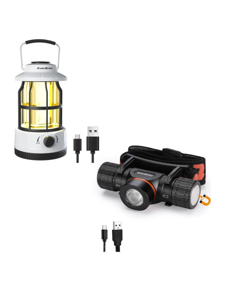 Linterna de Camping LED EverBrite 250 Lúmenes y Frontal 1000 Lúmenes
