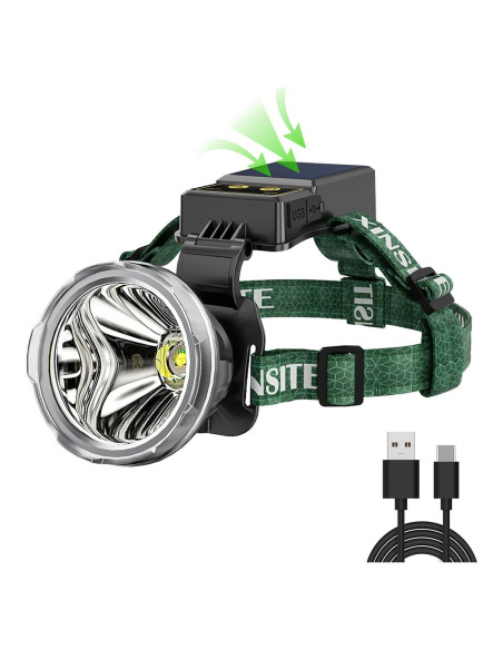 Linterna de Cabeza Recargable BlueYu XST-M60 Solar 90 3 Modos