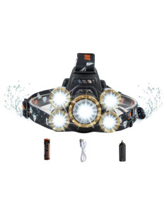 Linterna Frontal Recargable COSOOS 3500 Lúmenes 4 Modos