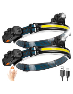 Paquete de 2 Linternas Frontales Recargables YOVDA 1500 Lúmenes