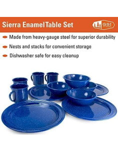 Juego de Mesa de Esmalte GSI Outdoors Sierra 12 Piezas Camping 2
