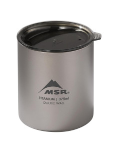Taza de Campamento Doble Pared Titanio MSR 375 ml con Tapa