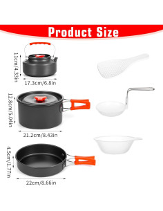 Juego de utensilios de cocina para camping JOUTYFOR 8 piezas 2