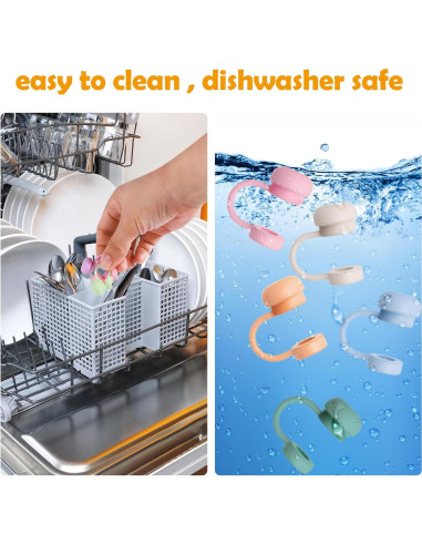 GLAMFIELDS 10 Piezas Tapa de Pajita Silicona para Taza 20-40 oz