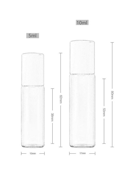 12 Botellas de Vidrio Roll-on 5ML Teensery para Aceites Esenciales