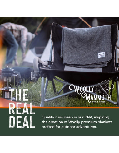Manta de lana merino gris Woolly Mammoth 167x229 cm