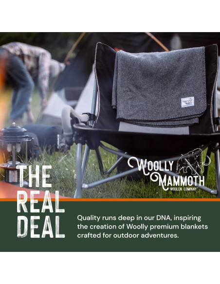 Manta de lana merino gris Woolly Mammoth 167x229 cm