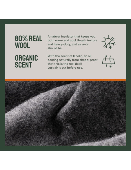 Manta de lana merino gris Woolly Mammoth 167x229 cm
