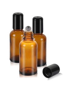 Paquete de 3 Botellas de Rodillo 30ml RAMFIYN Ámbar Reutilizables