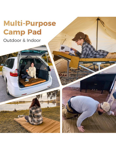 Colchoneta de Camping KingCamp 210x100 cm Espuma Alta Resiliencia