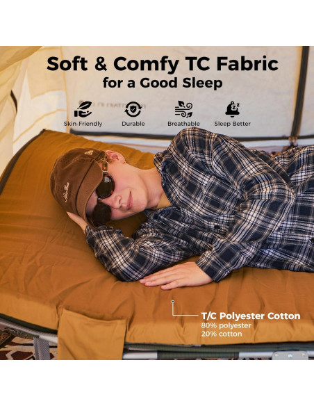 Colchoneta de Camping KingCamp 210x100 cm Espuma Alta Resiliencia