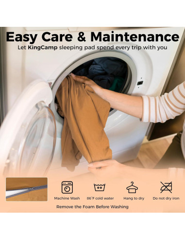 Colchoneta de Camping KingCamp 210x100 cm Espuma Alta Resiliencia