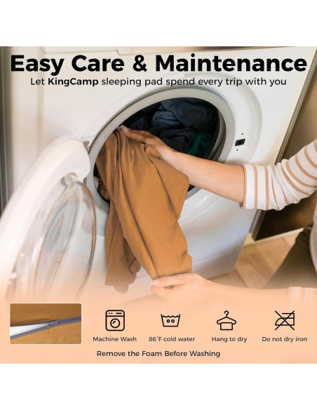 Colchoneta de Camping KingCamp 210x100 cm Espuma Alta Resiliencia