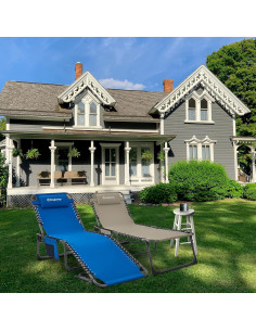 Silla Lounge Plegable KingCamp Azul Cobalto 4 Posiciones 2