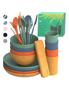 Juego de Vajilla de Paja de Trigo DINETHICS para 4 Personas