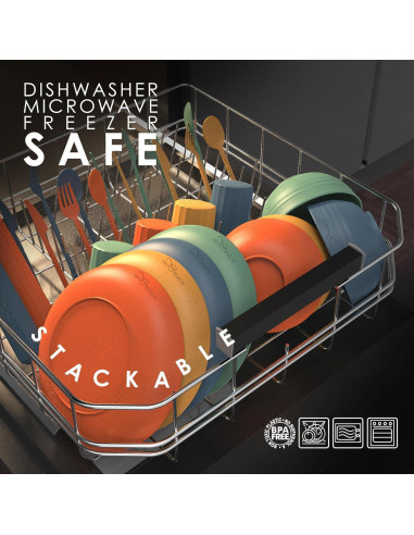 Juego de Vajilla de Paja de Trigo DINETHICS para 4 Personas