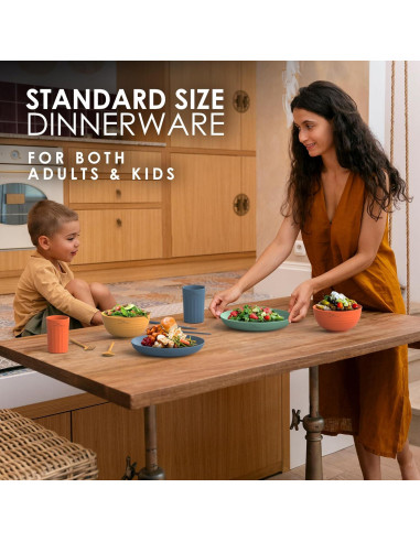 Juego de Vajilla de Paja de Trigo DINETHICS para 4 Personas