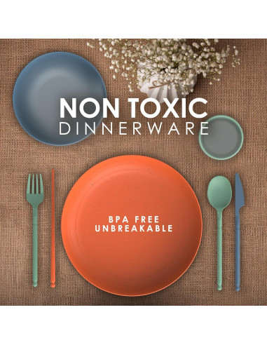 Juego de Vajilla de Paja de Trigo DINETHICS para 4 Personas